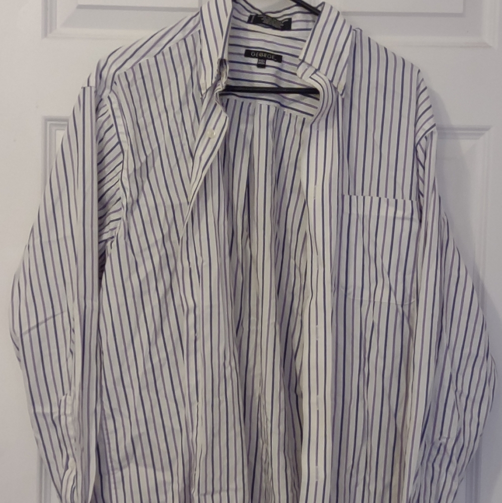 Men's George Purple & Blue Striped Dress Shirt